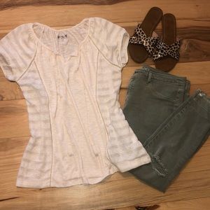 3/$15 Cato cream shirt